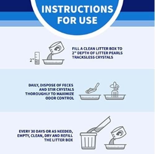 Litter Pearls Tracksless Unscented Non-Clumping Crystal Cat Litter with Odorbond, 10.5 Pounds