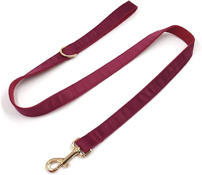PETDURO Custom Dog Collar Personalized with Name Engraved Gold Metal Buckle for Large Medium Small Girl Dogs - Dog Leash Bow Tie and Harness Available - Soft Comfy Velvet (Claret G, S)
