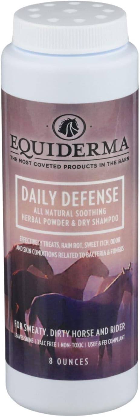 Equiderma Products- Equiderma Skin Lotion, Equiderma Dry Shampoo, Equiderma Outdoor Spray- Coat Care Products for Horses (Dry Shampoo 8 oz)