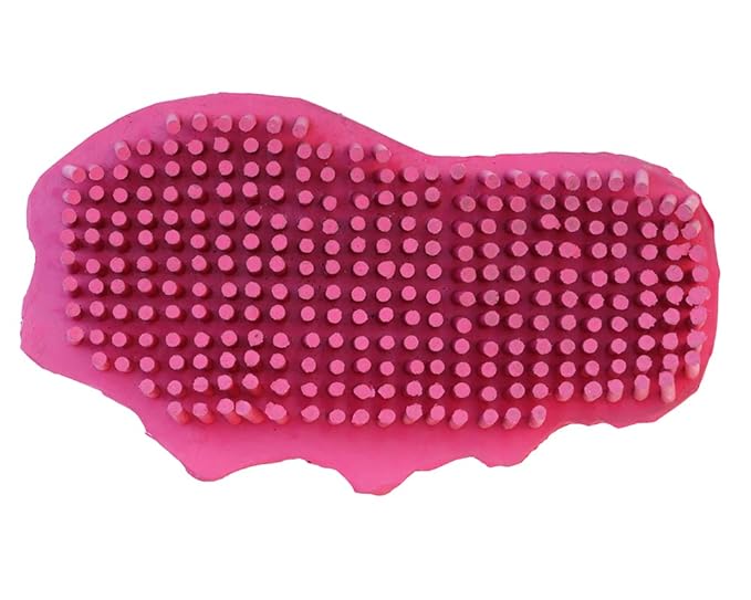 Grewal® Equestrian Grooming Bundle Kit - Comfy Pet Grooming & Bathing Glove - Oval Face Soft Bristles - Great for Thin & Sensitive Skin (Pink)