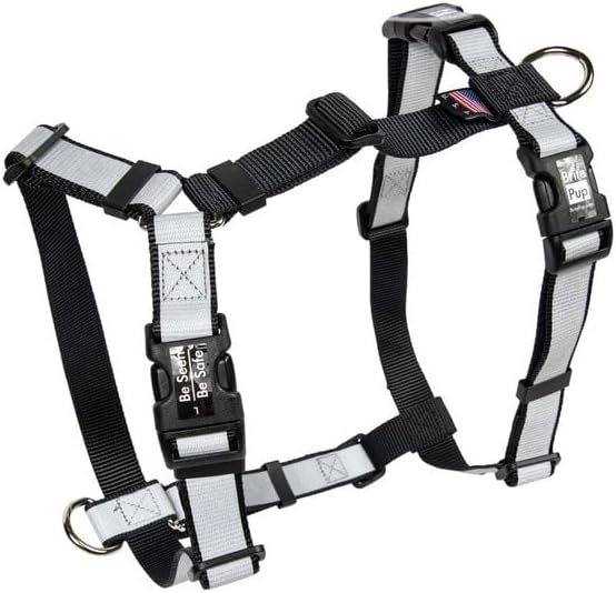No Pull Harness with Fully Customizable Fitment for XL Dogs - 3M Reflective Heavy Duty Harness for Walking & Training - No Choke Comfortable Collar Design, Made in USA XL-Black