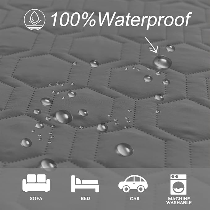 Waterproof and Non-Slip Dog Bed Cover and Pet Blanket Sofa Pet Bed Mat ,car Incontinence Mattress Protectors Furniture Couch Cover for Most Cats Dogs, Pets(82x102-Dark Grey)