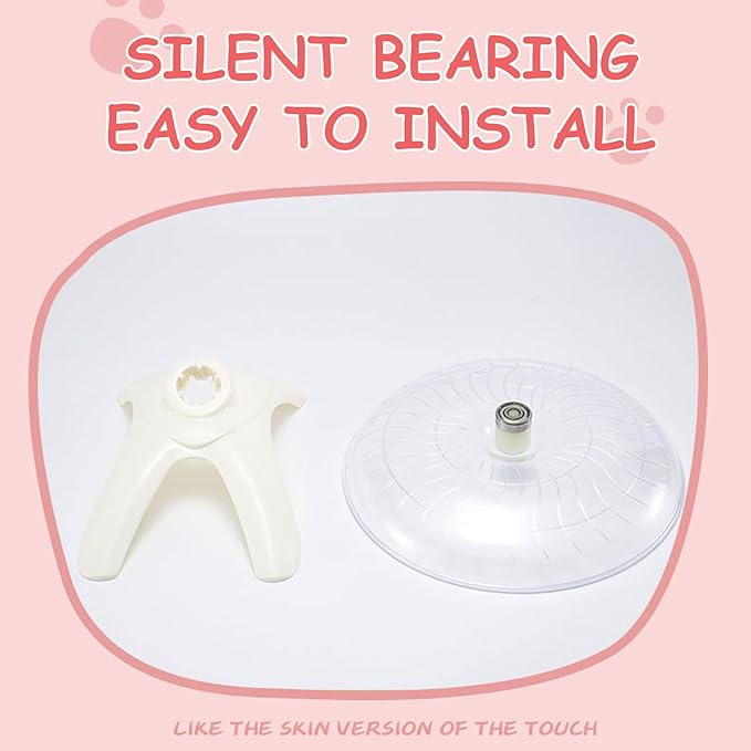 Silent Running Wheel for Small Animals, 12 Inch Flying Saucer Design, Exercise Wheel for Hamsters, Guinea Pigs, Hedgehogs (White)