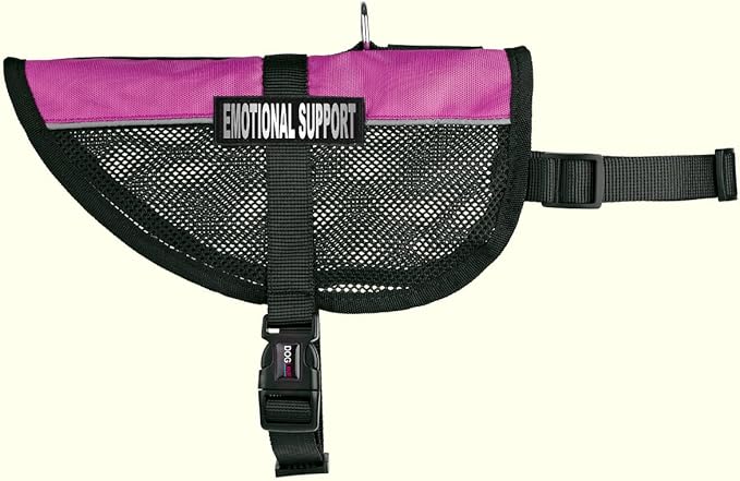 Dogline MaxAire Multi-Purpose Mesh Vest for Dogs and 2 Removable Emotional Support Patches, 30 to 38", Pink