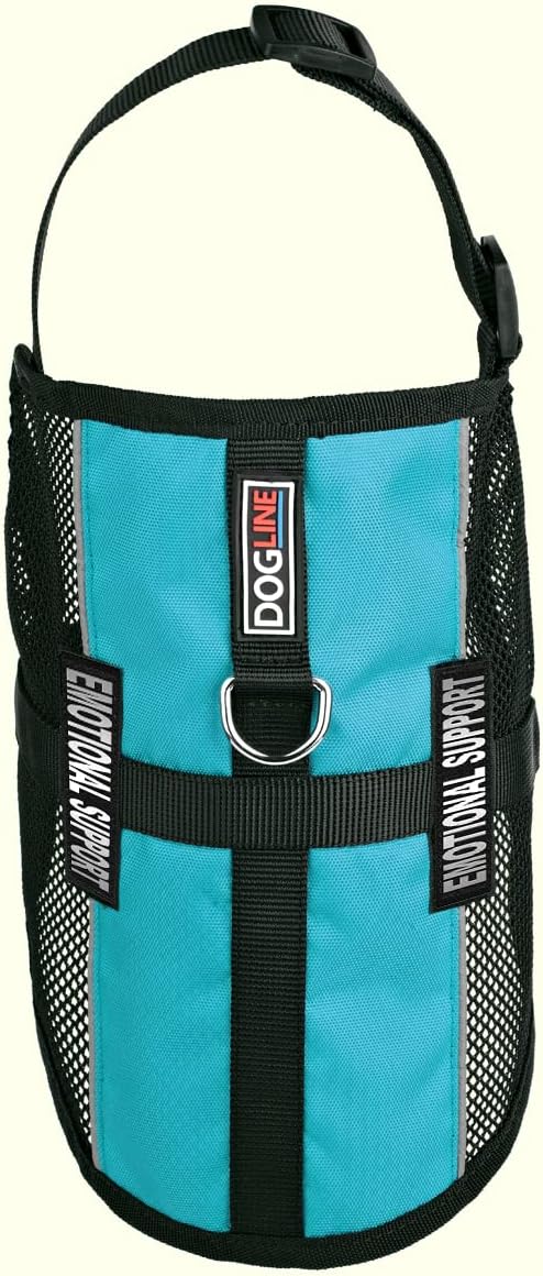Dogline 17"-21" MaxAire Mesh Vest for Dogs and 2 Removable Emotional Support Patches, Medium, Turquoise