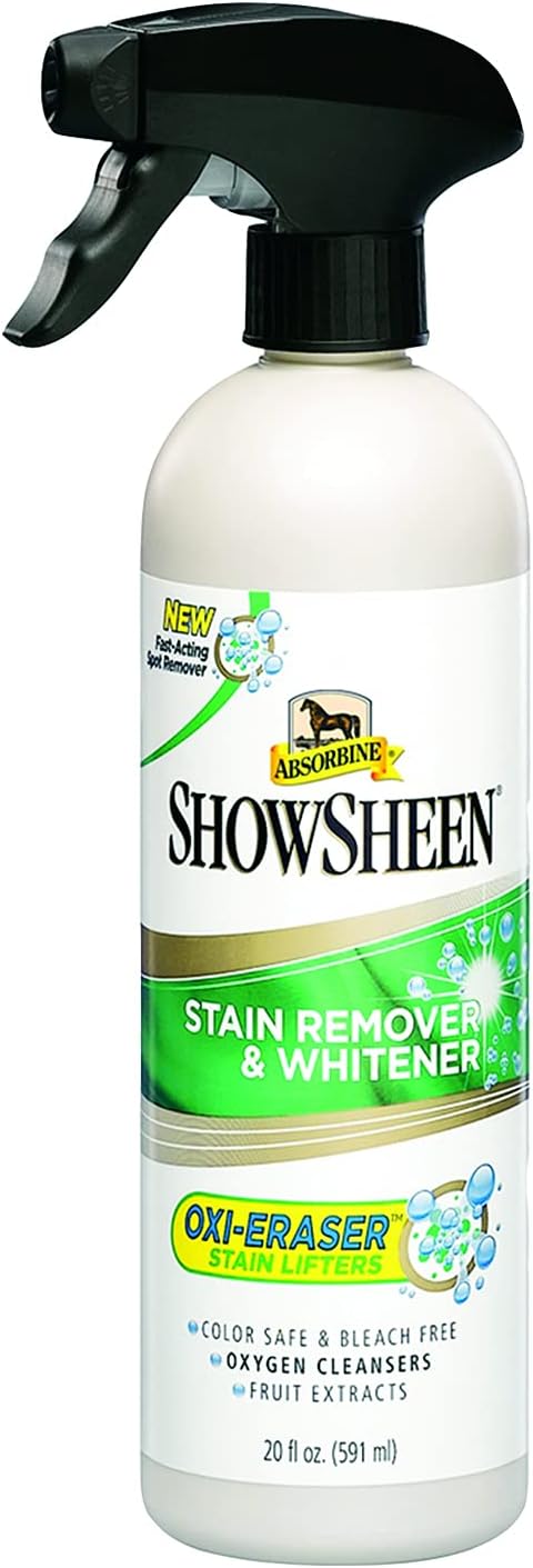 Absorbine ShowSheen Stain Remover & Horse Whitener, Oxi-Eraser Stain Lifters, 20oz