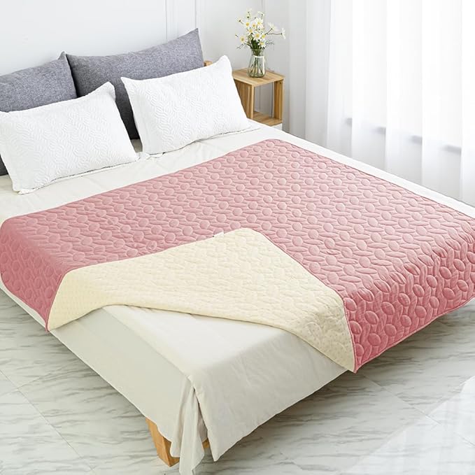 Ameritex Waterproof Pet Bed Cover Anti-Slip Dog Bed Blanket for Sofa and Furniture Waterproof New Pattern Design (Pink, 30x53 Inch (Pack of 1))