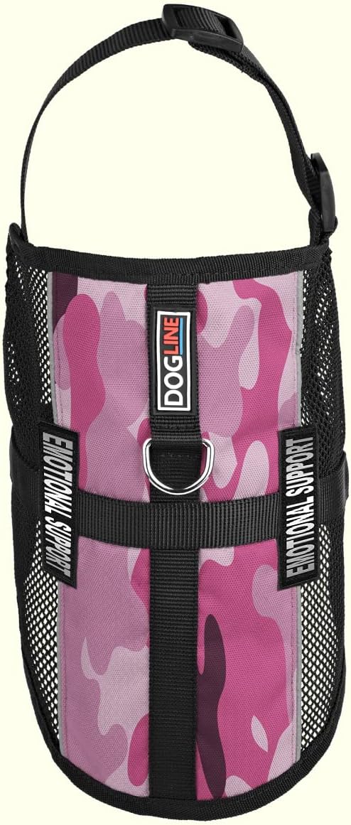 Dogline MaxAire Vest Emotional Support Removable Patch Adjustable Harness Reflective for Puppies Small Medium and Large Dogs 17 by 21 Inch Girth Pink Camo