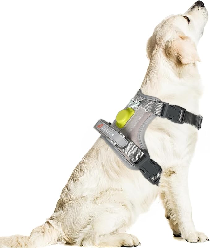 AUROTH Dog Harness for Large Dogs, Dog Vest Harness Large Size Dog, Large Dog Harness, No Pull Dog Harness for Large Dogs with Handle, Grey L