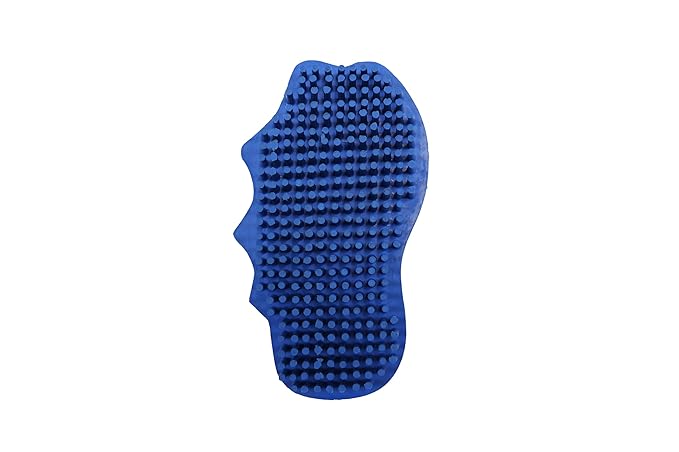 Grewal Equestrian Snuggy Clean Large Teeth Rubber Groomer Curry (Royal Blue)
