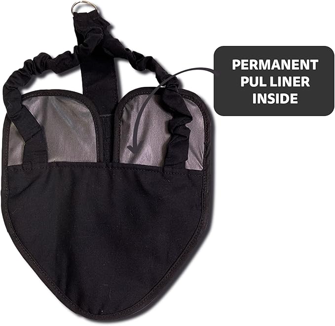 Hen Holster Bird Diaper, Wrap Around - for Hens, Roosters, Ducks, Leak-Proof Design, Comfortable Fleece Strap Bird Harness with Sewn-in Liner, Secure Hook and Loop Closure - Large, Black