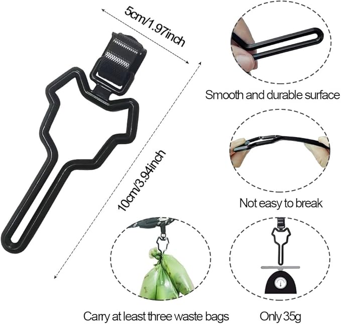 Dog Poop Bag Holder, Waste Bag Holder, Dog Poop Bag Carrier, Hand Free Holder (10 pack, Red)