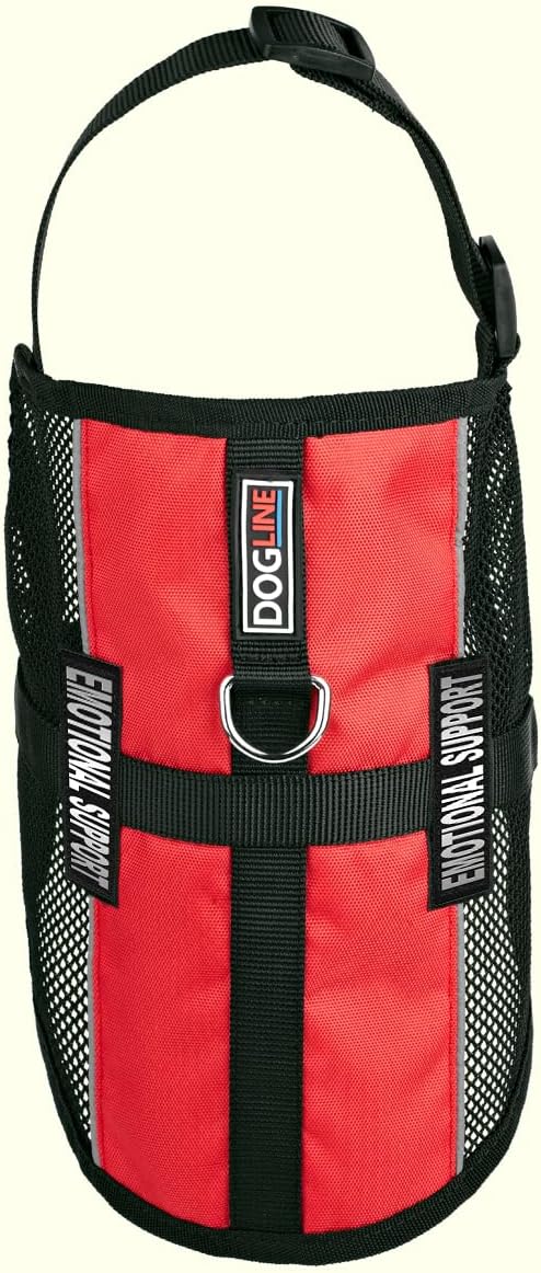 Dogline MaxAire Multi-Purpose Mesh Vest for Dogs and 2 Removable Emotional Support Patches, Large, Red
