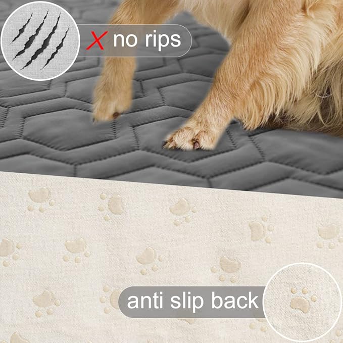 Waterproof and Non-Slip Dog Bed Cover and Pet Blanket Sofa Pet Bed Mat ,car Incontinence Mattress Protectors Furniture Couch Cover for Most Cats Dogs, Pets(82x102-Dark Grey)