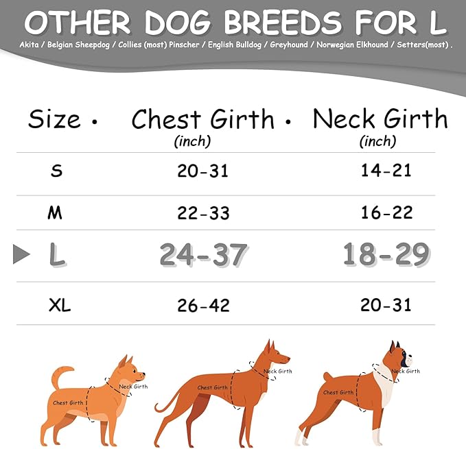 AUROTH Dog Harness for Large Dogs, Dog Vest Harness Large Size Dog, Large Dog Harness, No Pull Dog Harness for Large Dogs with Handle, Grey L