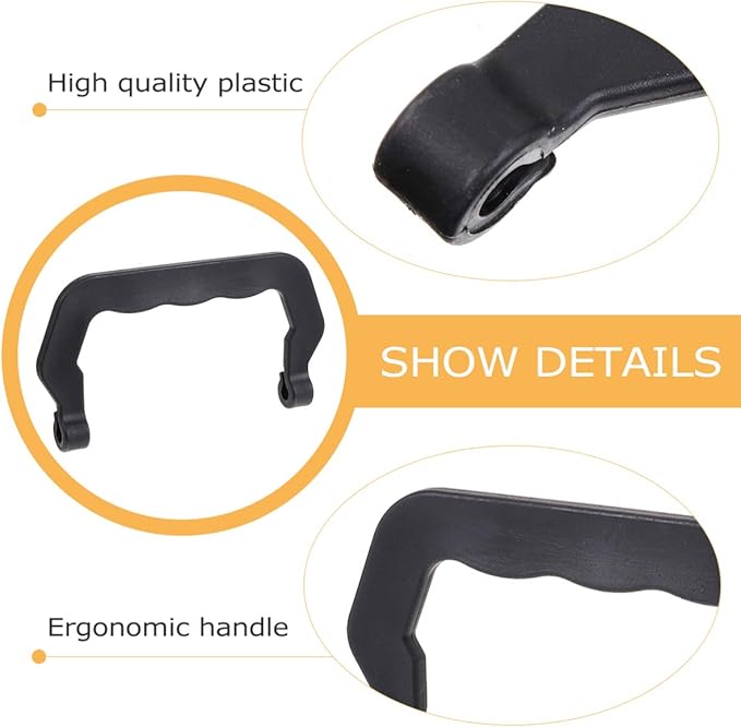 Zerodeko 10Pcs Pet Cage Handles, Black, Portable Plastic, Easy Install, Comfortable to Hold, Replacement Parts for Dog, Cat, Rabbit, Hamster, Bird Cages