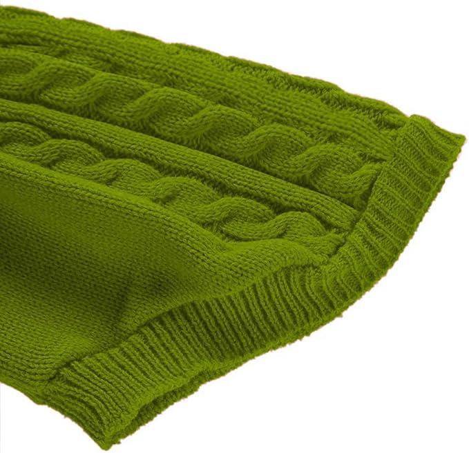 Small Dog Sweaters Knitted Pet Cat Warm Dog Sweatshirt Winter Clothes Kitten Puppy Sweater (Large,Light Green)