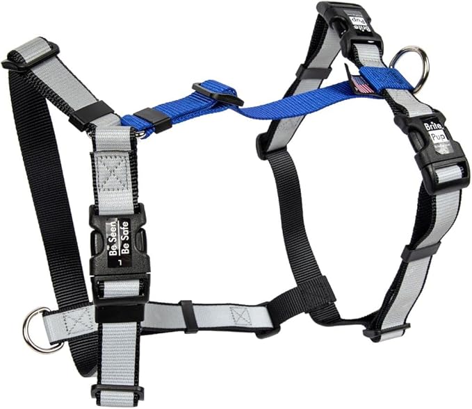 No Pull Harness with Fully Customizable Fitment for XL Dogs - 3M Reflective Heavy Duty Harness for Walking & Training - No Choke Comfortable Collar Design, Made in USA XL-Roy Blue