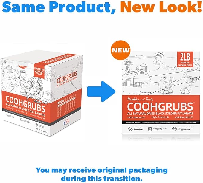 Dried Black Soldier Fly Larvae for Chickens, High-Calcium 85X More Than Mealworms Bird Treats, 2-lb Box