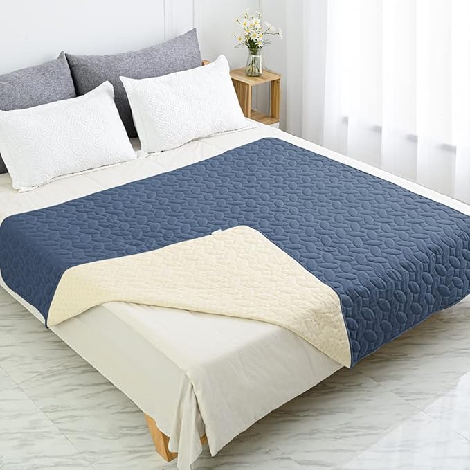 Ameritex Waterproof Pet Bed Cover Anti-Slip Dog Bed Blanket for Sofa and Furniture Waterproof New Pattern Design (Navyblue, 30x80 Inch (Pack of 1))
