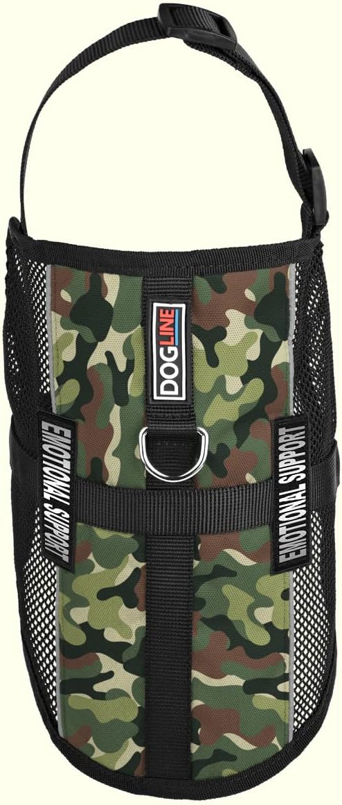 Dogline MaxAire Vest Emotional Support Removable Patch Adjustable Harness Reflective for Puppies Small Medium and Large Dogs 17 by 21 Inch Girth Green Camo