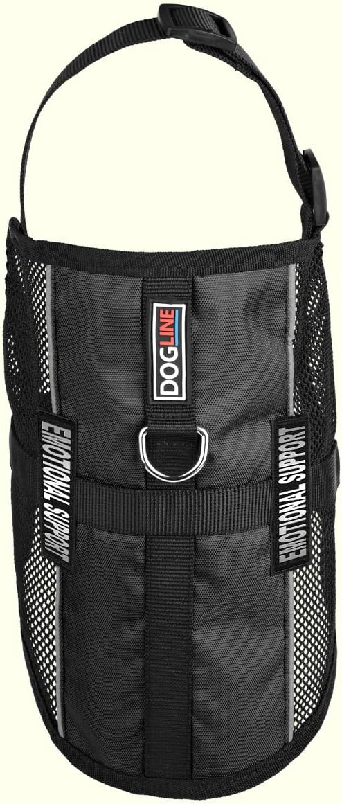 Dogline 17"-21" MaxAire Mesh Vest for Dogs and 2 Removable Emotional Support Patches, Medium, Black
