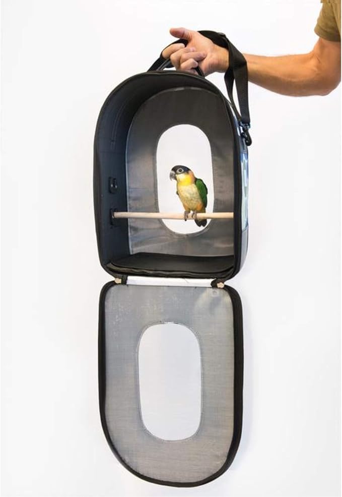 Prevue Pet Products Soft Sided Bird Travel Carrier with Perch Large, Multicolor (1309)