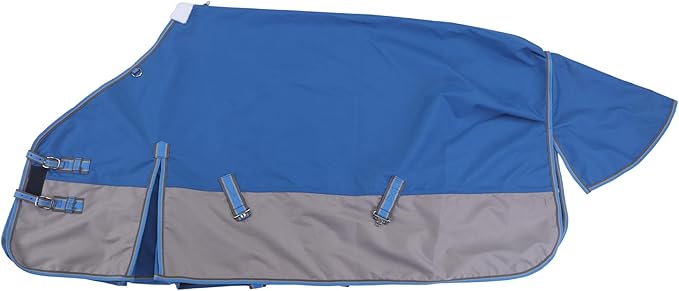 LEAFOREST 1200D Horse Blanket Turnout Rain Sheet Waterproof Breathable Wind Proof Medium Weight Blankets (No Fill) Mid Sheet in The Barn, Stable, Stall, Pasture, Paddock Bluegrey 84 inches