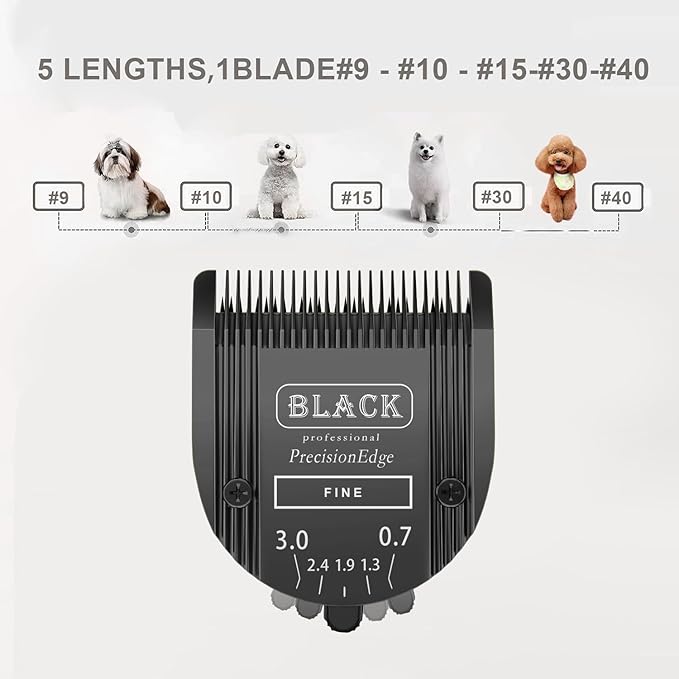 Adjustable 5 in 1 Blades Compatible with WAHL Arco,Bravura .Chromado,Creativa,Figura Dog Clippers for Dogs Grooming(Black/3PC)