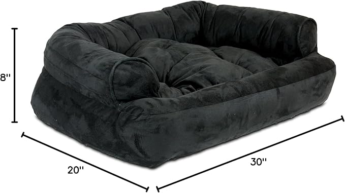 Snoozer Overstuffed Luxury Pet Sofa, Small, Black