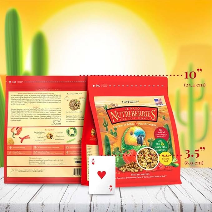 LAFEBER'S El Paso Nutri-Berries Pet Bird Food, Made with Non-GMO and Human-Grade Ingredients, for Parrots, 3 lb