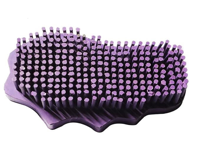 Grewal® Equestrian Grooming Bundle Kit - Comfy Pet Grooming & Bathing Glove - Oval Face Soft Bristles - Great for Thin & Sensitive Skin (Purple)