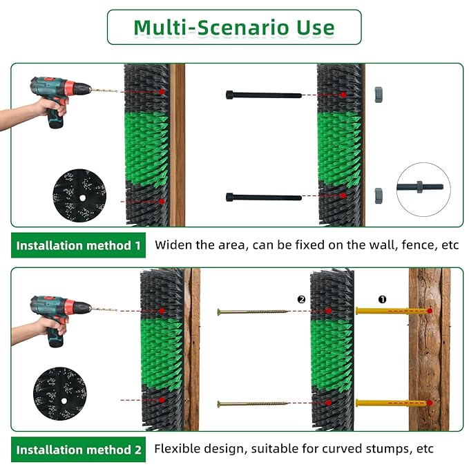 Widen Livestock Scratching Brush Horse Scratcher Full Massage Grooming Brush Animal Back Itch Relief With 16 Screws for Goat,Cattle, Sheep, Horses, Pigs (Green)