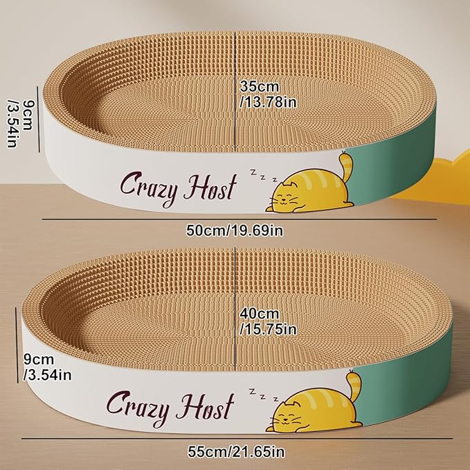 Pet Scratching Board Cat Scratch Pad for Indoor Sleeping (19.7" L x 13.8" W x 3.5" H)