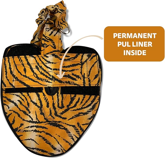 Hen Holster Bird Diaper, Wrap Around - for Hens, Roosters, Ducks, Leak-Proof Design, Comfortable Fleece Strap Bird Harness with Sewn-in Liner, Secure Hook and Loop Closure - XL, Tiger