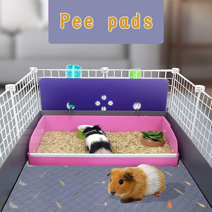 2Pcs Guinea Pig Cage Liners,Guinea Pig Fleece Cage Liners28''X28'' Super Absorbent Washable Pee Pads Reusable for Rabbit Hamster Chinchilla