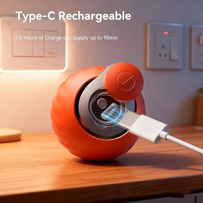 Cat Toys for Indoor Cats-Automatic Interactive Cat Toy with 2 Speeds Rechargeable Cat Enrichment Toys,Moving Cat Ball for Bored Kitties(Orange)