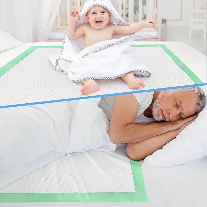 50 Count Hospital Grade 130 Gram 36” x 36” Max Absorbency Disposable Underpads, Leakproof Quick Drying XXXL Bed Pads Disposable for Adults, Kids, Pets Incontinence Pads, Pee Pads