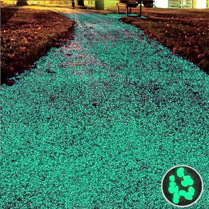 Oubest Glow in The Dark Pebbles/Glow Stones/Glowing Rocks Green Decor for Garden/Fish Tank/Aquarium/Walkway/Driveway/Plant Pots/Bonsai (200, Green)