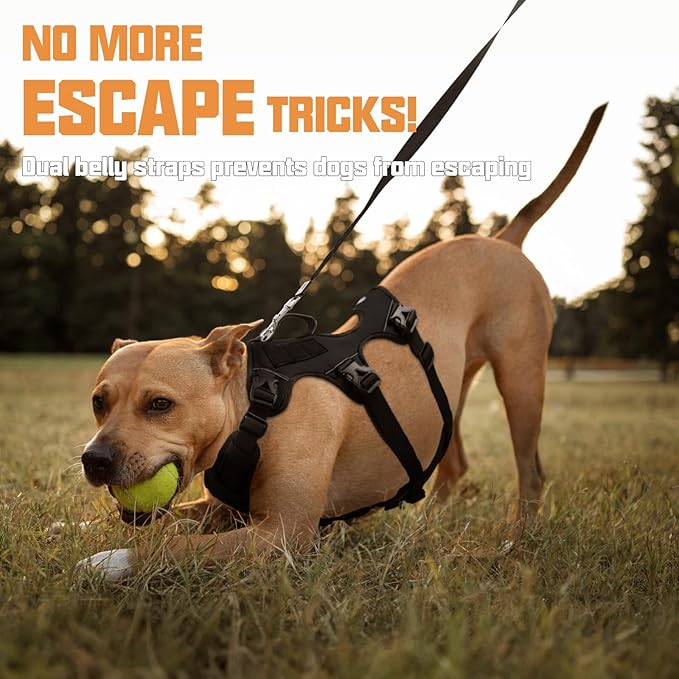 AUROTH Dog Harness, Escape Proof Dog Harness for Medium Sized Dog, No Pull Dog Harness for Large Dogs, Soft Padded Reflective Adjustable Dog Vest Harness with Lift Handle, Harness Medium Size Dog