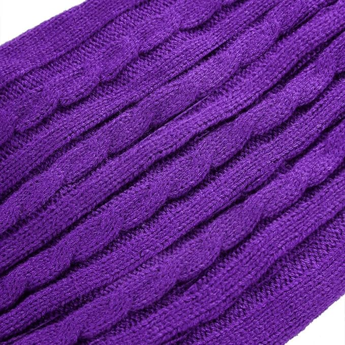 CHBORCHICEN Small Dog Sweaters Knitted Pet Cat Warm Dog Sweatshirt Winter Clothes Kitten Puppy Sweater (Large, Purple)