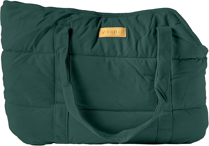NoblePup Cozy Plush Dog Purse Carrier for Small Dogs - Dog Carrier Purse with Secure Harness Clip, Dog Tote Bag for Small Dogs and Puppies - Green