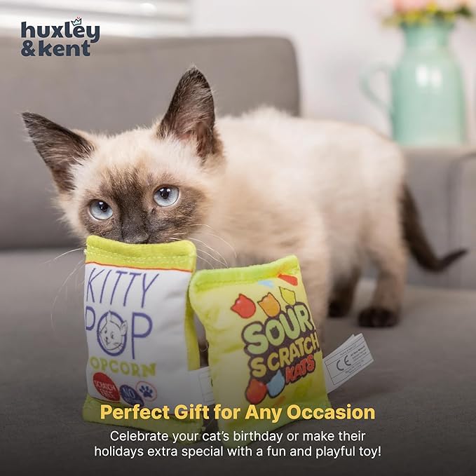 Huxley & Kent Plush Cat Toy - Interactive Catnip Toy for Cats & Kittens - Soft with Crinkle & Catnip - Fun Indoor Play - Taco