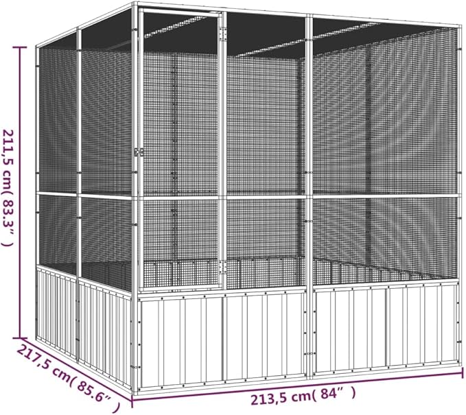 Large Flight King Bird Cage, Steel Bird Cage Flight Cage for Cockatiels African Parakeets Green Cheek Conures Pigeons Parrot, Anthracite 84.1"x85.6"x83.3",-968