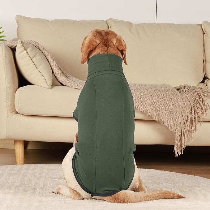 ROZKITCH Dog Winter Coat Soft Pullover Pajamas, Pet Windproof Warm Cold Weather Jacket Vest Cozy Jumpsuit Apparel Outfit Clothes for Walking Hiking Travel Sleep Green S