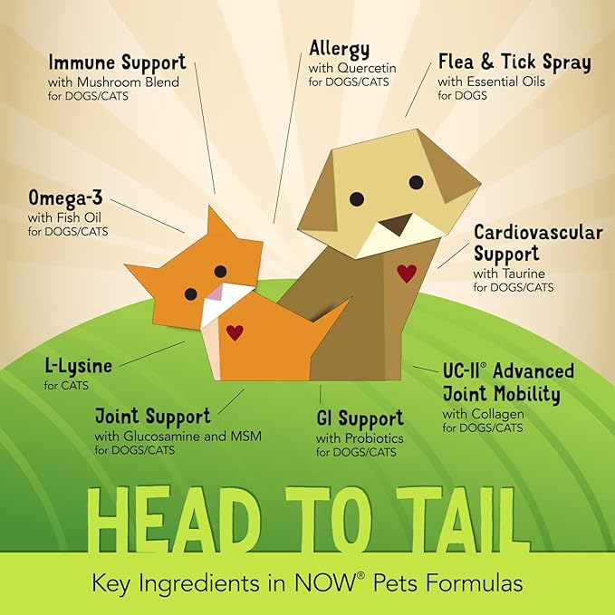 NOW Pets, UC-II® Advanced Joint Mobility for Dogs and Cats, Veterinarian formulated, Help Maintain Cartilage and Connective Tissue*, 60 Chewable Tablets (60 Grams)