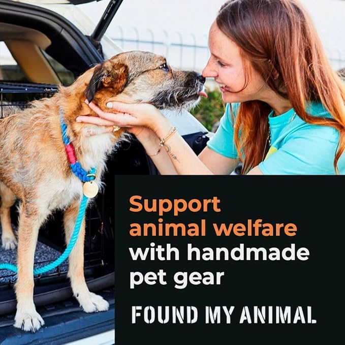 Found My Animal - Natural Cotton Cat & Dog Harness (Large) - Hand Dyed & Crafted Dog Harness - Adjustable, Pet Harness with Solid Brass Rings & Buckle - Dog Training Harness - Made in USA