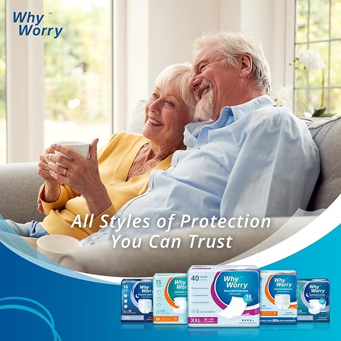 WhyWorry Extra Large Disposable Bed Pads 23" x 36", Super Absorbent Leakproof Incontinence Underpads for Surface Protection, Quilted Chucks Pee Pads for Adults and Babies, 200 Count (4 Packs of 50)