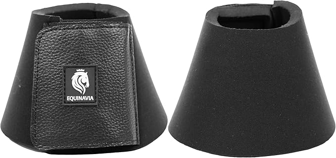 Equinavia Toki Bell Boots for Horses | Neoprene Overreach Boots - Black - XL