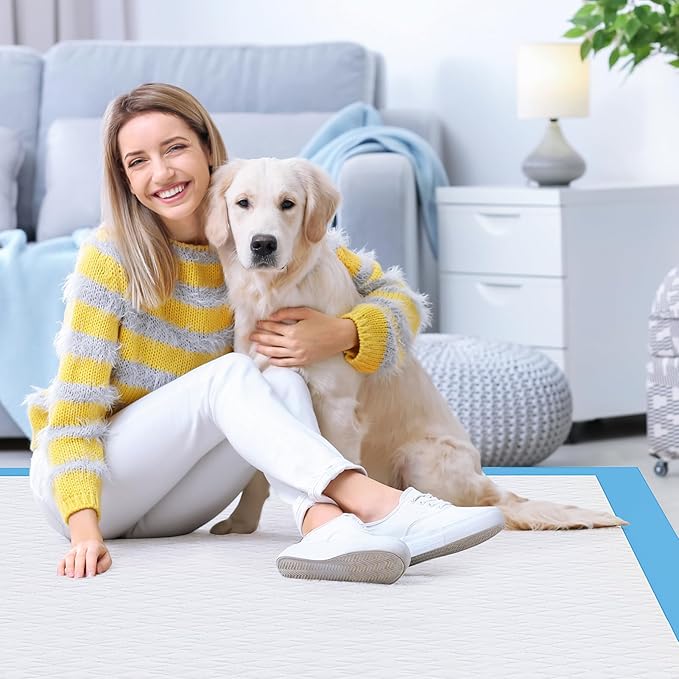 JollyMate Dog Pee Pads Extra Large 28"x34", 30 Pack X-Large Super Absorbent Pet Training Pads with Adhesive Tabs, 6 Layers Thick Leak-Proof Potty Pads for Dogs and Puppies